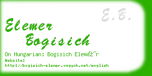 elemer bogisich business card